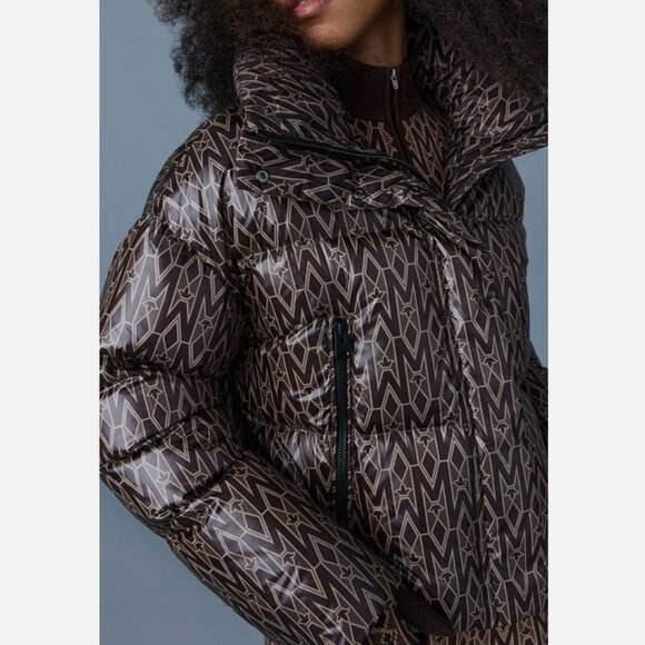 Mackage Mylah Monogram Brown 800+ Puffer Down Jacket - Picture 4 of 16